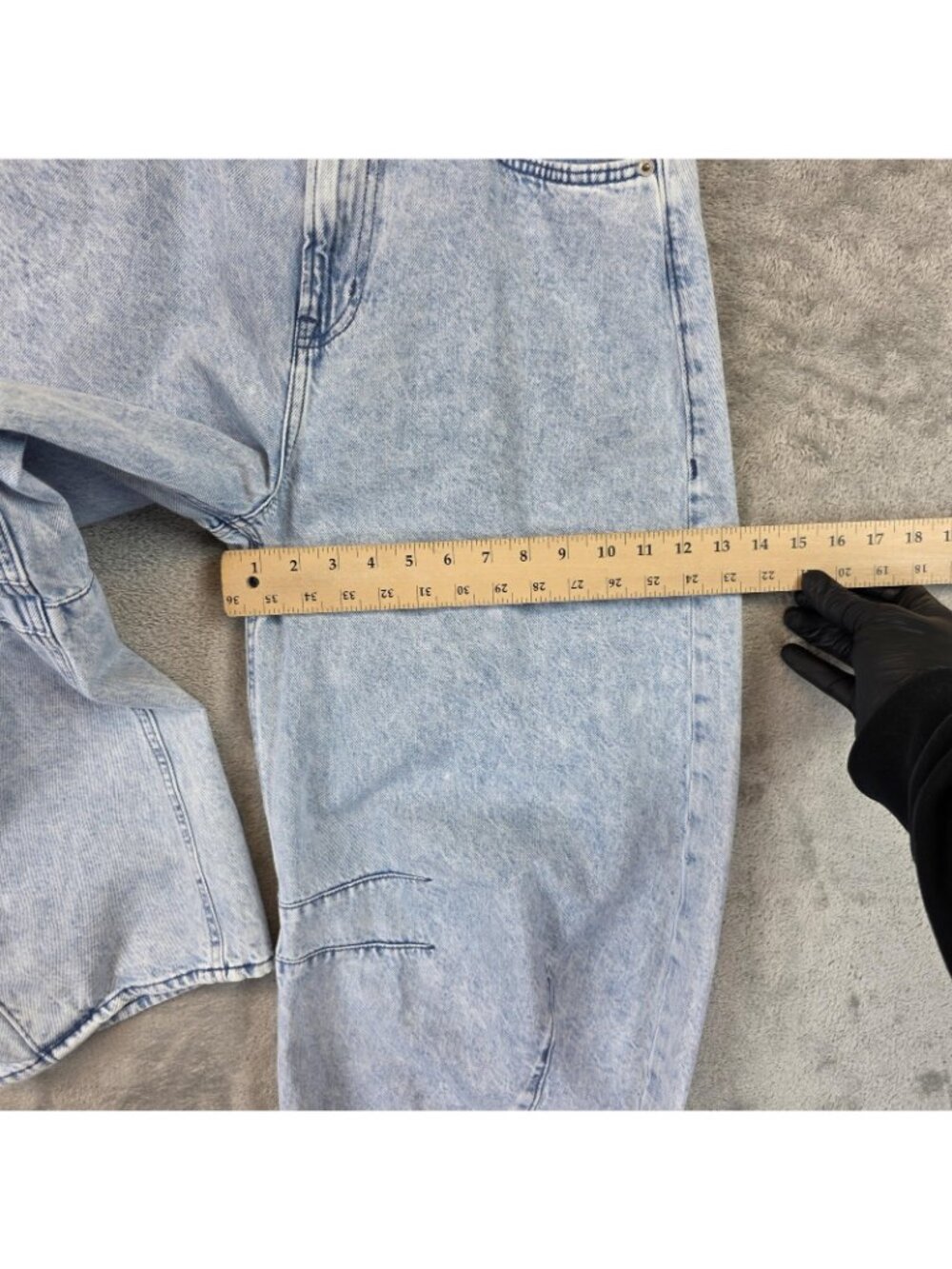 Gap Horseshoe High Rise Jeans Womens 29R Blue Light Wash Wide Leg Relaxed Denim - Picture 9 of 13